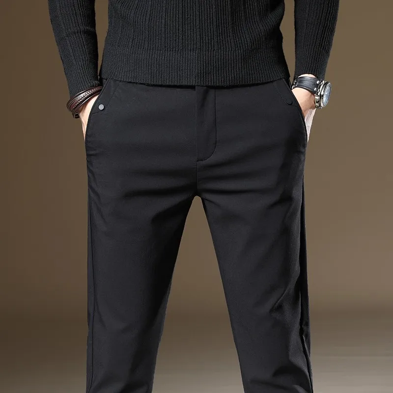 2022 Men Stretch Straight Slim Fit Casual Pants Office Business Fashion