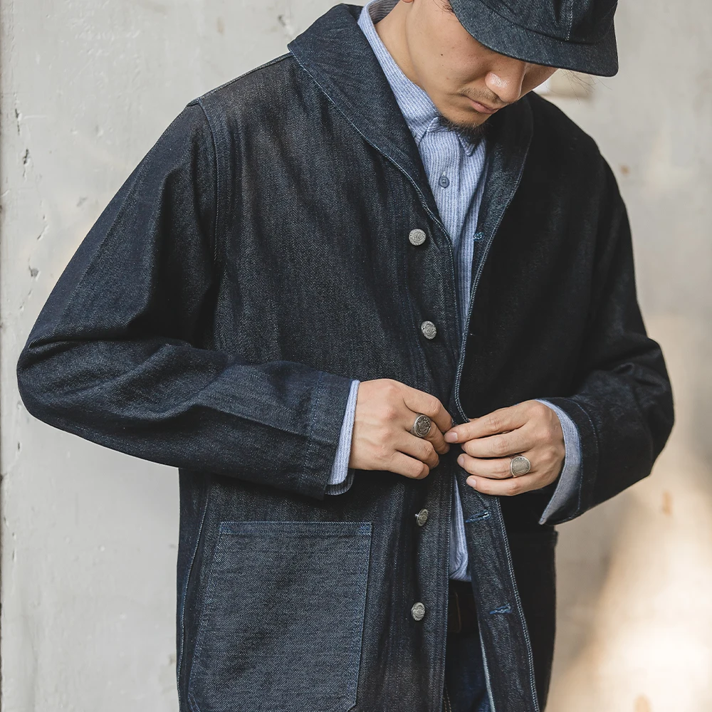 Maden Washed Denim Jackets for Men Vintage Workwear Suit Coats Cotton Solid Cattle Hunting Denim Lapel Jacket Man Clothing Maden Washed Denim Jackets for Men Vintage Workwear Suit Coats Cotton Solid Cattle Hunting Denim Lapel Jacket Man Clothing