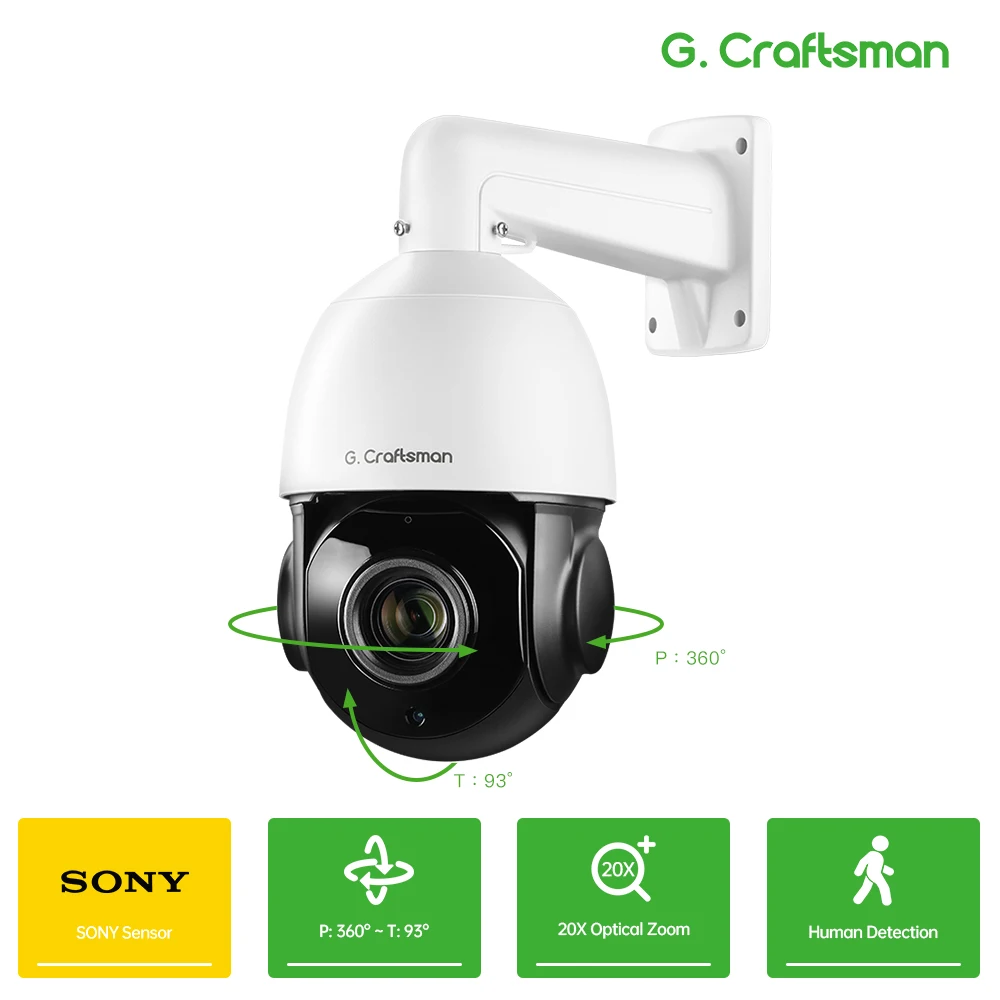 Surveillance Security CCTV Human Detection Optical Zoom 6.0MP POE 20X PTZ Dome S-ONY IMX335 IR 60M