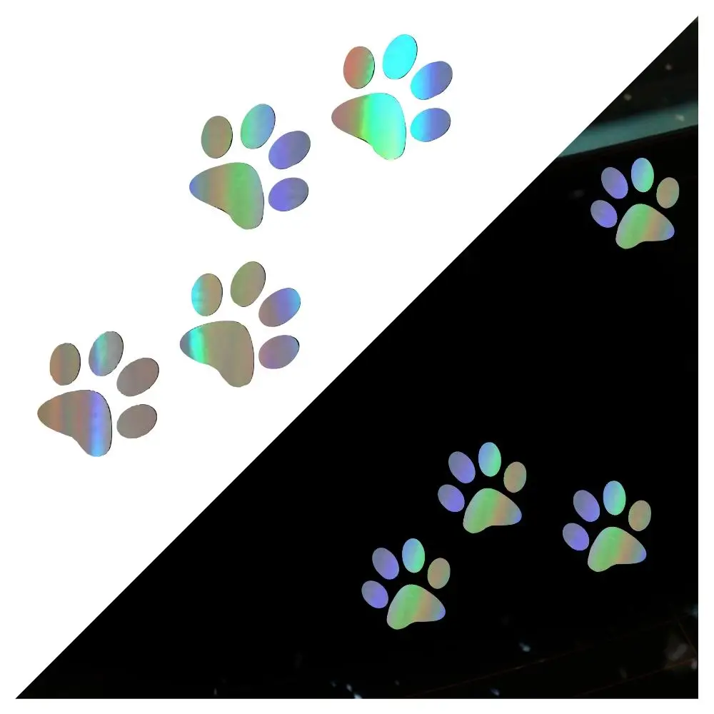 

3D Car Stickers Personalized Funny Stickers Cat Paw Print Dog Paw Print Creative Waterproof Laser Footprint Car Stickers