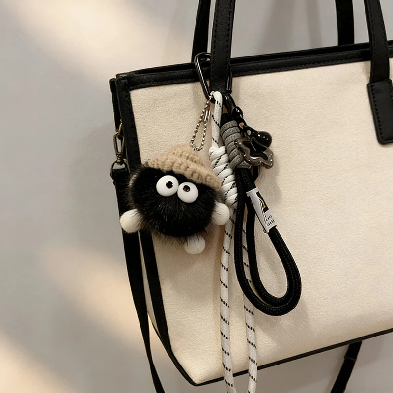 Damen-Taschenanhänger Kohleball Niedlicher Dopamin-Mode-Taschenzubehör Multifunktionale Schlüsselanhänger Paar-Geschenke – Detail 3