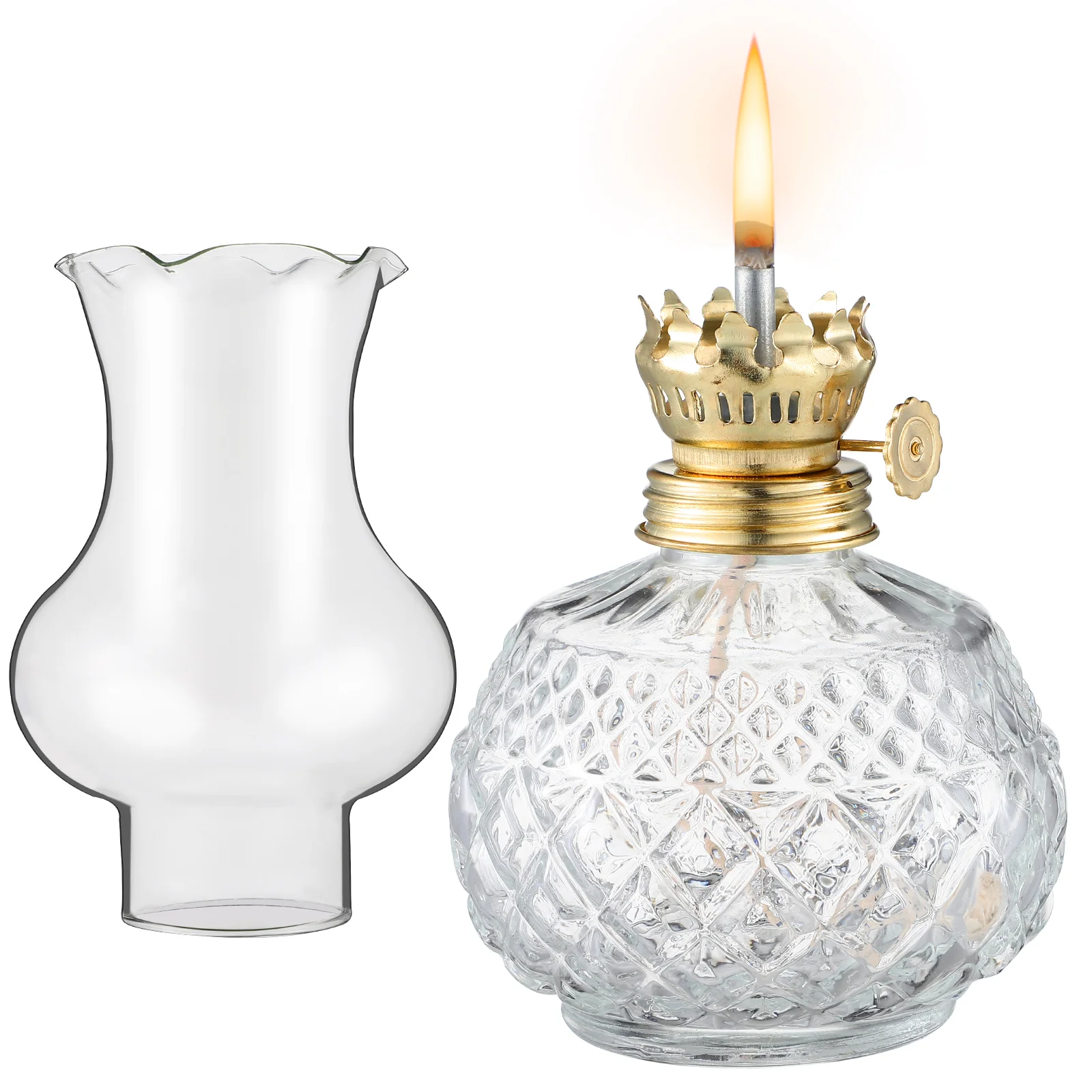 

Oil Lamp Lighting Tool Kerosene for Indoor Old Oil-burning Lantern Glass Vintage