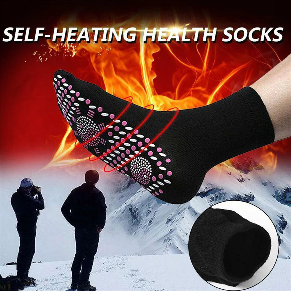 Tourmaline Magnetic Heated Socks Therapy Self-heating Thermal Socks Pain Relief Winter Women Men Warm Massage Sport Yoga