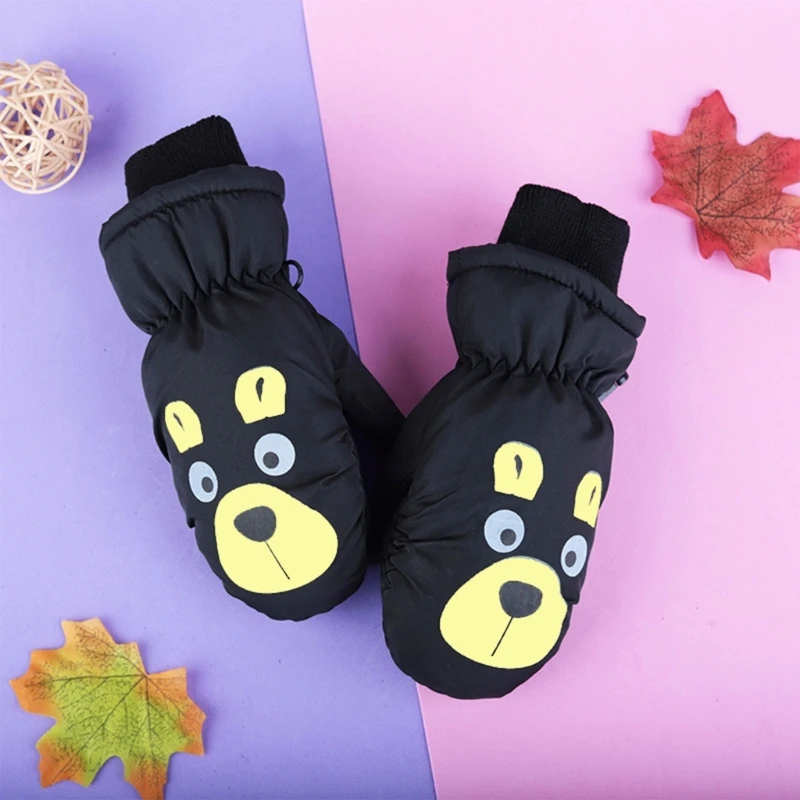 Bear Children Ski Gloves Waterproof & Warm Winter Outdoor Gloves 3 Layered for 3-6 Year Olds Boys Girls