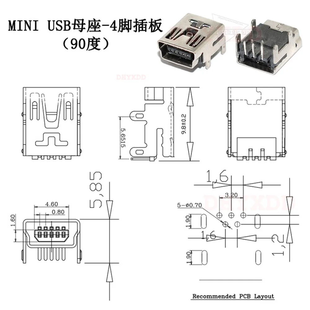CY Cavo USB 2.0 Mini USB 5 pin maschio a 5 pin femmina cavo di prolunga ad alta velocità per alimentazione dati 150 cm