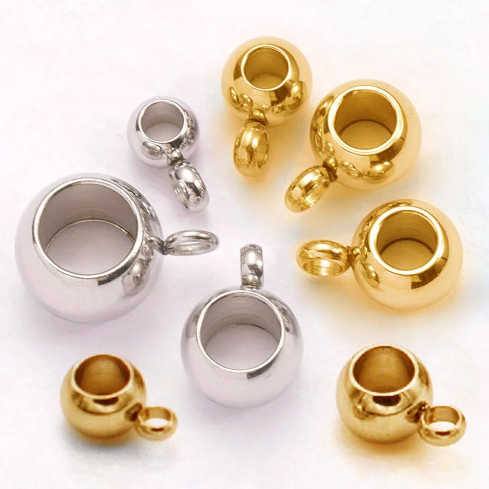 UNICRAFTALE 8 pièces 2 Couleurs Pendentif Pincement Acier Inoxydable Attache Pendentif Belieres pour Pendentif Pendentif Fermoir Pince Bail Clip Accessoire Pendentif Collier Fermoir pour Bijoux