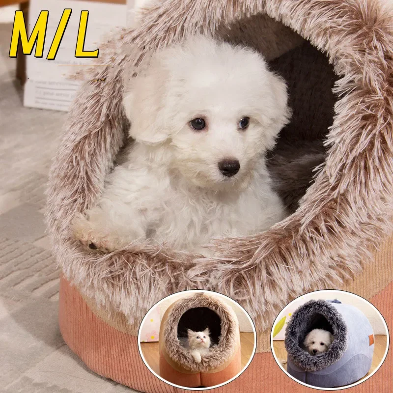 

Thickening Tents Bed Nest for Small Dogs Cats Winter Cozy Pet House Dogs Soft Nest Kennel Sleeping Cave Cat Dog Puppy Warm