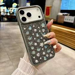 Luxury Glitter Rhinestone Phone Case - Shiny Bling Girly Shockproof Cover - iPhone 15 (GRAY)