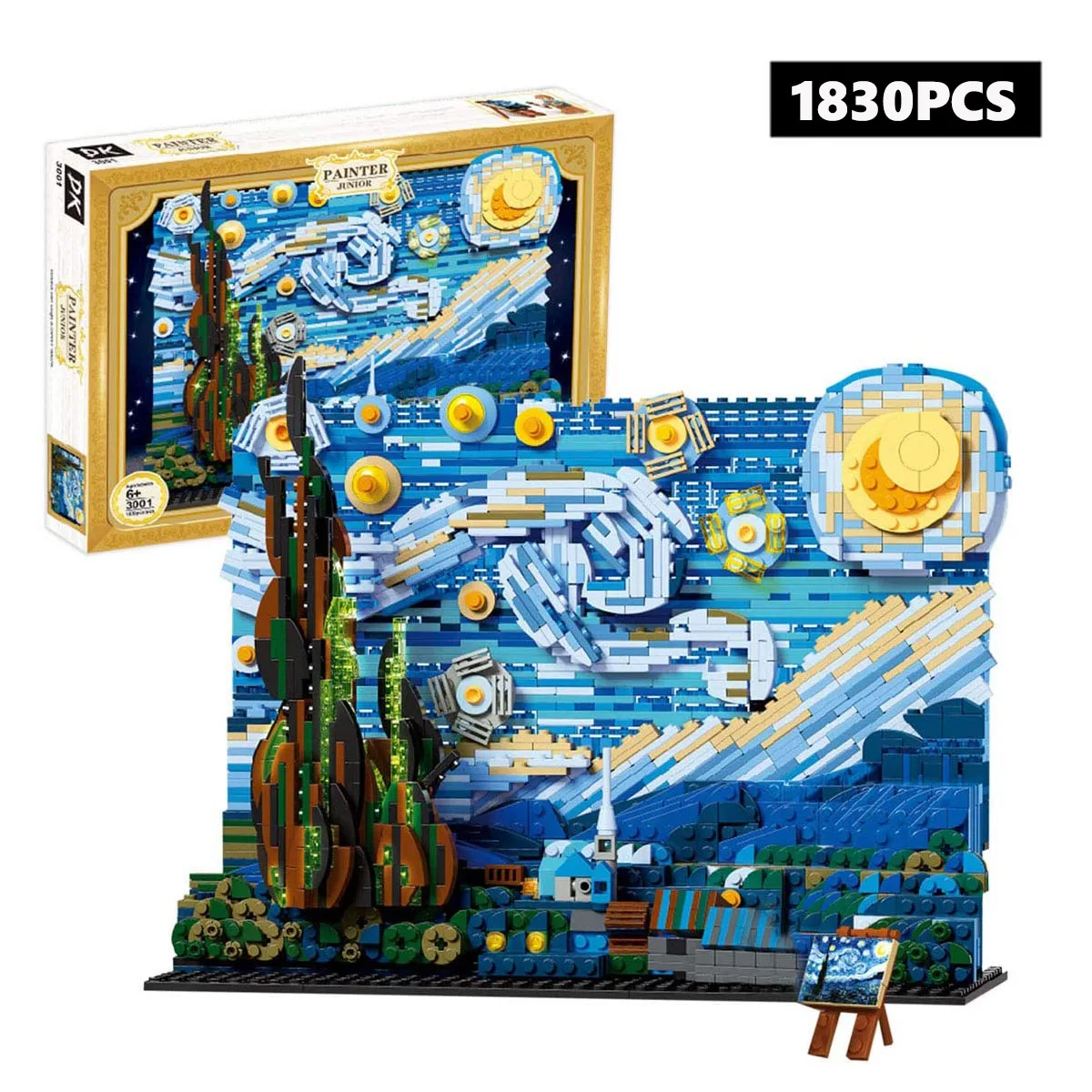 Vincent Van Gogh: la notte stellata 3001/21333 Moc Art Painting Building  Blocks mattoni Set modello fai da te giocattoli educativi regalo -  AliExpress