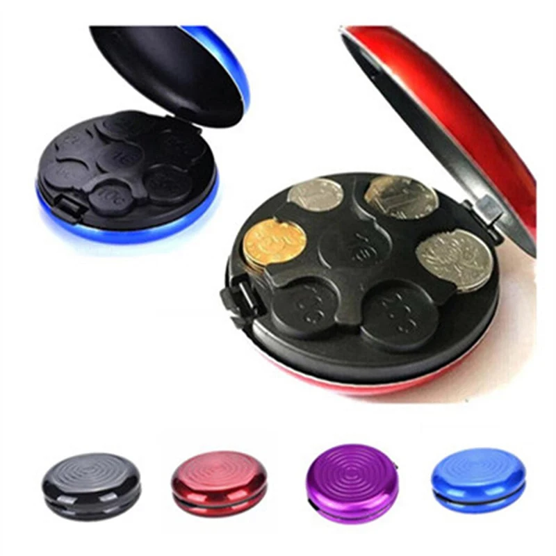 Round USD/Euro Coin Dispenser Storage Box Aluminum Alloy Plastic Coin Holder coin holder coin bank coin saver