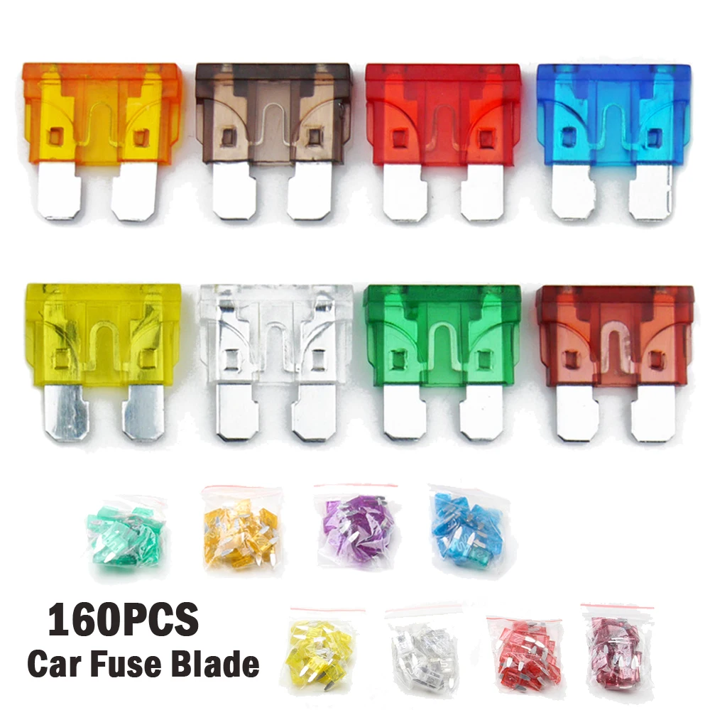 

160PCS Automobile Fuse Blade Car Security Fuse Standard Auto Fuse Assortment Kit Using For Small-sized Car