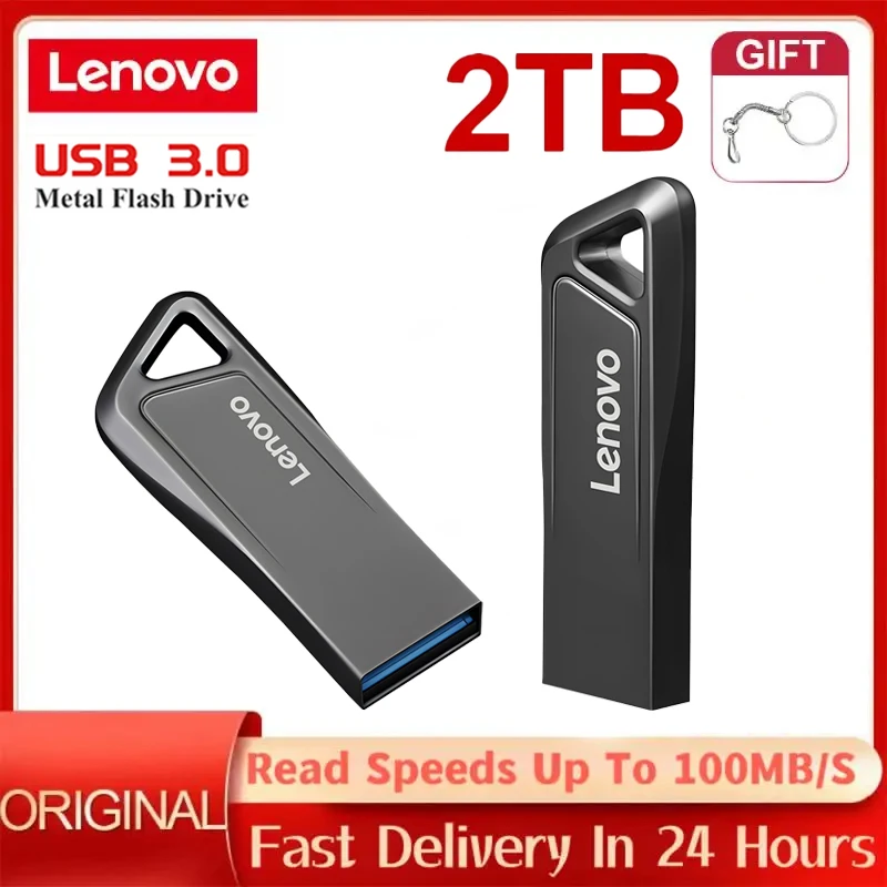 2024 Nuovo Lenovo 2Tb Pen Drive Usb 3.0 Flash Drive 1Tb Pendrive Flash Disk Mini Key Memoria Stick Per Android/Pc Business Gift