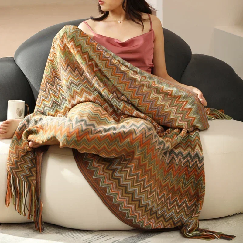 Boho Bed Plaid Blanket Geometry Aztec Baja Blankets Ethnic Sofa Cover Slipcover Decor Throw Wall Hanging Tapestry Rug Cobertor - 5