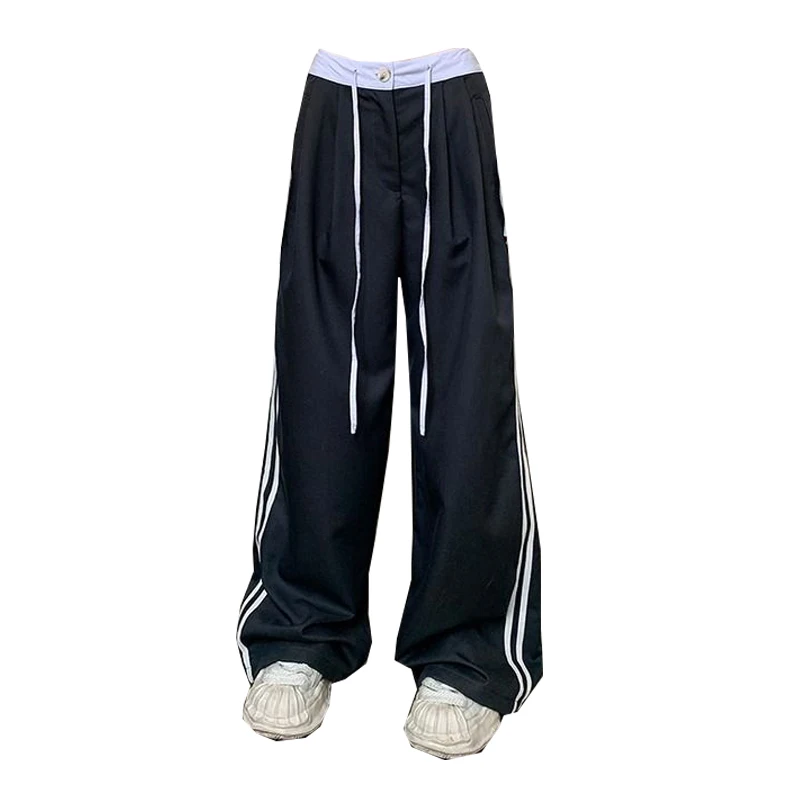 

Y2k Vintage Striped Pants Women Harajuku Oversize Baggy Sports Sweatpants High Waist Wide Leg Trousers Korean Fashion
