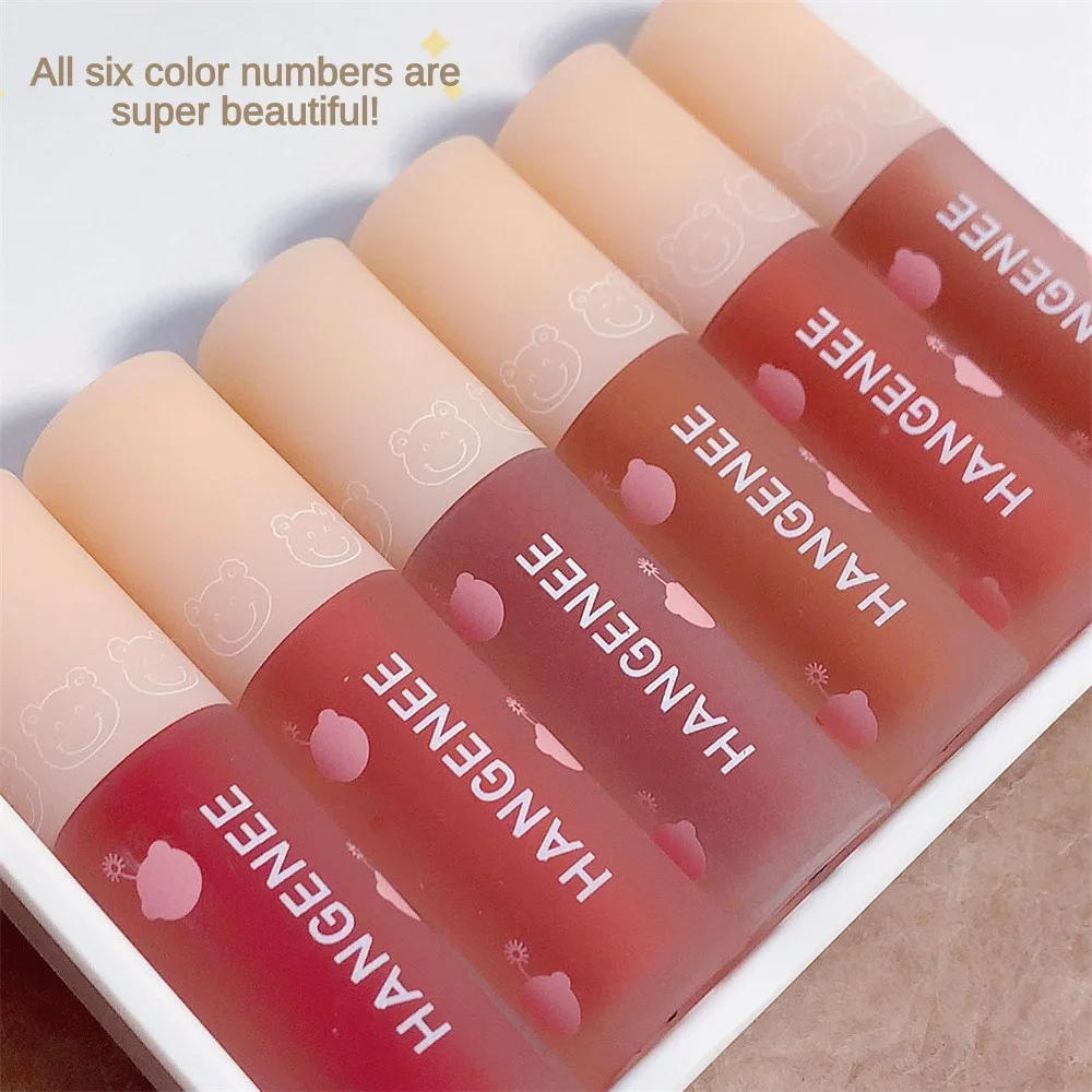 HANGENEE Fireworks Bear Lip Glaze Mirror Water Light Lip Gloss Parity Waterproof Lipstick Tint Makeup For Cosmetics