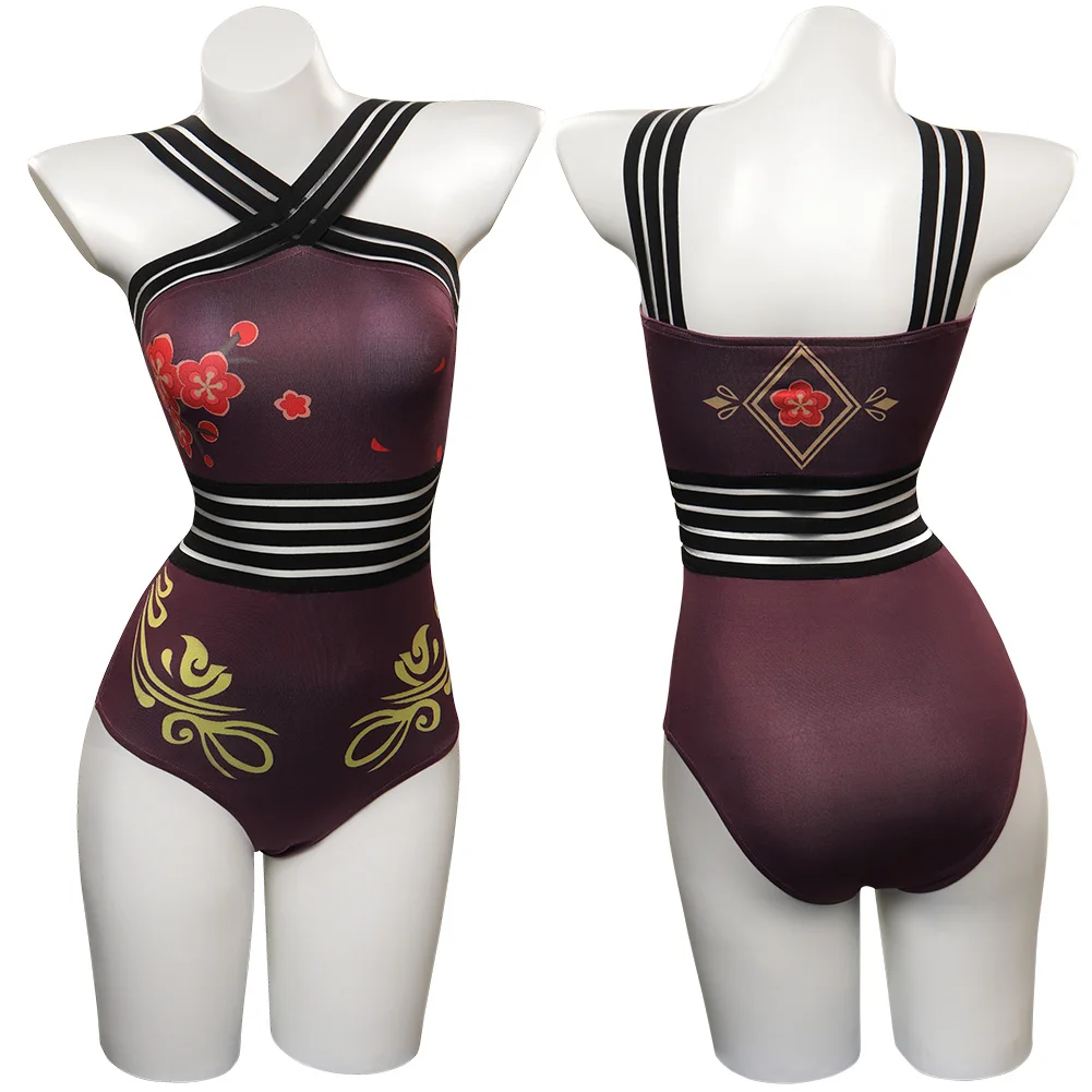 

Genshin Impact HUTAO Cosplay Costume Girl Swimsuit Jumpsuit One Piece Swimwear Bathing Suit Party Outfit Halloween Carnival Suit