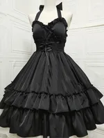 Summer Classical Elegant Suspender Dress Lolita Solid Kawaii Lolita Retro Soft Girl Tea Party JSK Suspender Dress 1