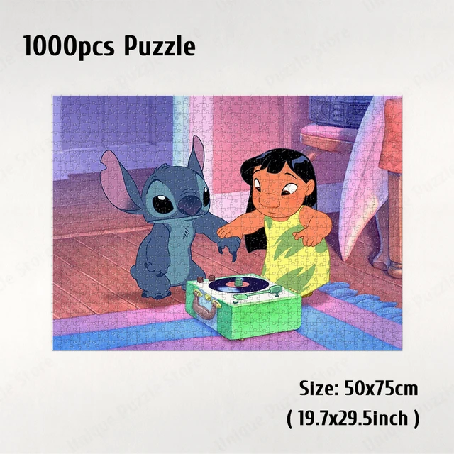 Disney Lilo & Stitch Puzzle Cartoon Movies Children Games Educational Toys  300/500/1000 Pcs Jigsaw Puzzles Adults Decompressing - AliExpress