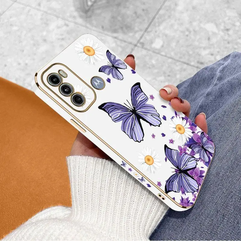 Purple Butterflies Luxury Plating Phone Case Cover