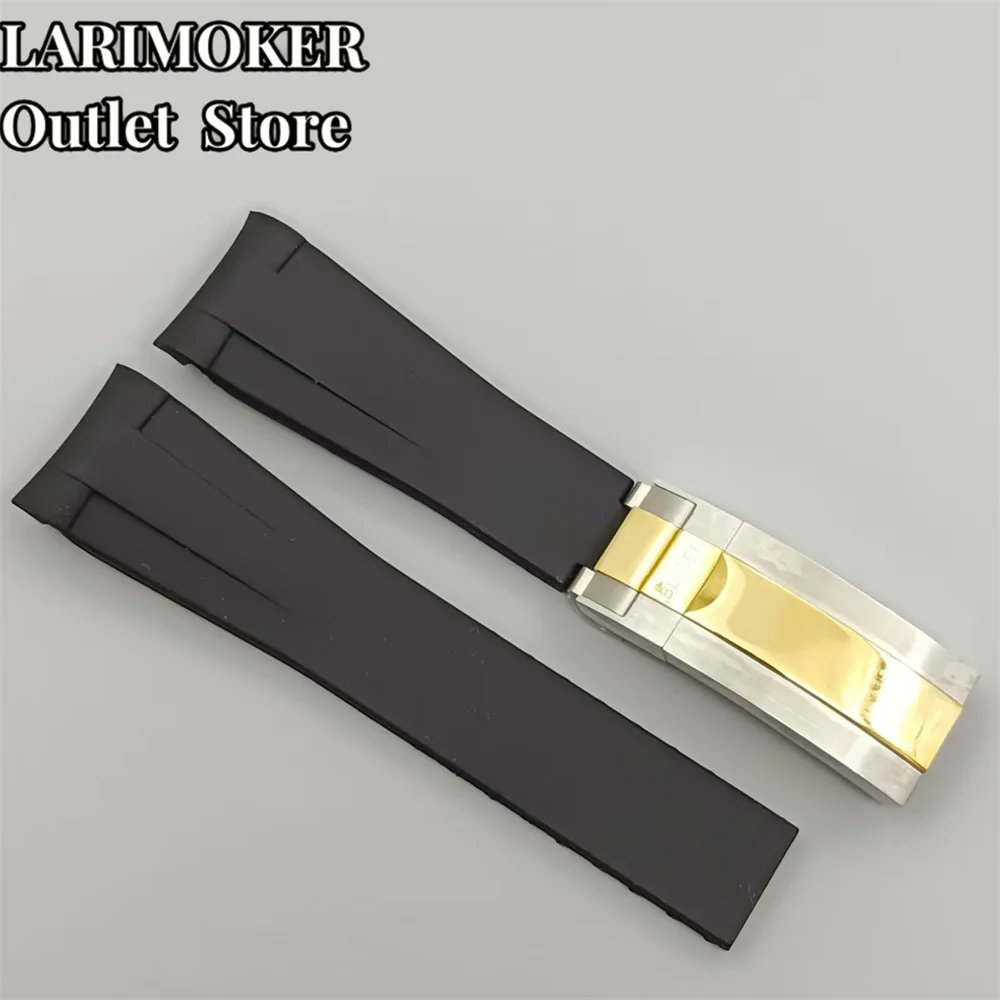 20mm Multi-Color Rubber Watch Strap with Stainless Steel Buckle