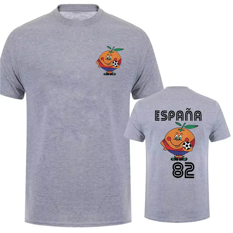 Naranjito T-Shirt für Herren und Damen, Rundhalsausschnitt, Espana 82 Spanien, Maskottchen 1982, Fußball-Fußball-T-Shirt, kurzärmelig, lässige Oberteile