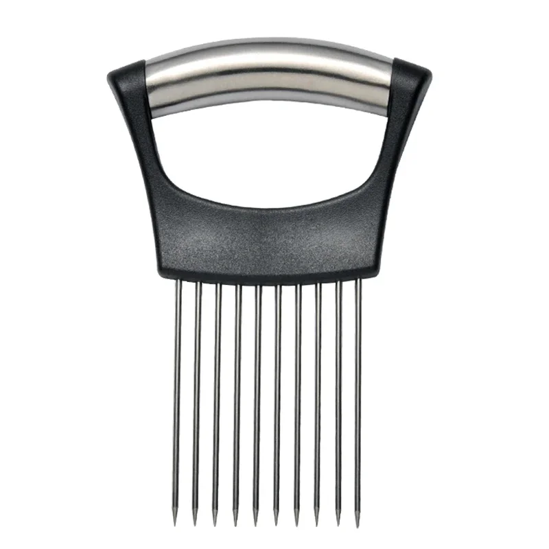Easy Onion Cutter Holder Vegetable Slicer Cutting Tools Stainless Steel Meat Potato Tomato Slicer Holder Fork Kitchen Gadgets