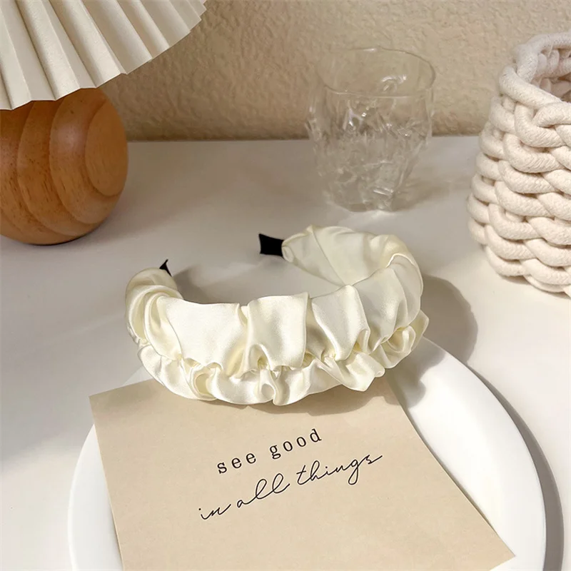 Spring New Beige Series Cream Headband Women Cloth Cortex