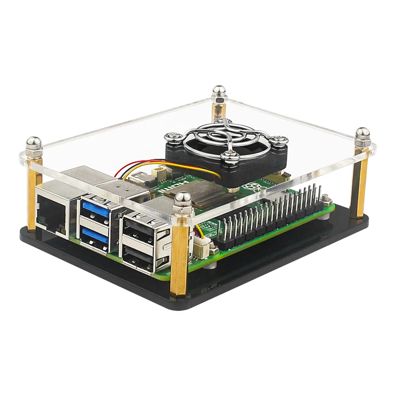 Raspberry Pi 5 Acrylic Case 1-5 Layer Transparent Enclosure PWN Cooling Fan Stac