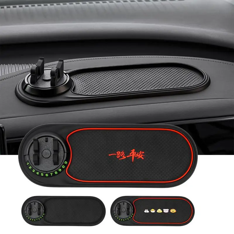 

Non Slip Phone Pad For Car Multifunctional Auto Phone Holder Mat Car Dashboard Organizer Tray With Hiding Parking Number