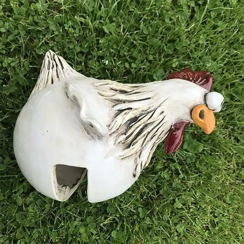 

Funny Chicken Fence Decor Resin Statues Home Garden Farm Yard Decorations Chicken Hen Sculpture Art Craft Courtyard Hanging