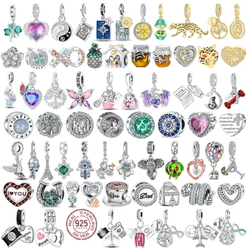 925 Sterling Silver Family Butterfly Airplane Dangle Beads Fit Original  Charms Bracelets DIY Bead Women Jewelry Making