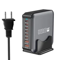 Gan Charger 200w Gallium Nitride High Power Multi Port Pd 100w Output Fast Charging Station Compatible For Mobile Phone Laptop 1