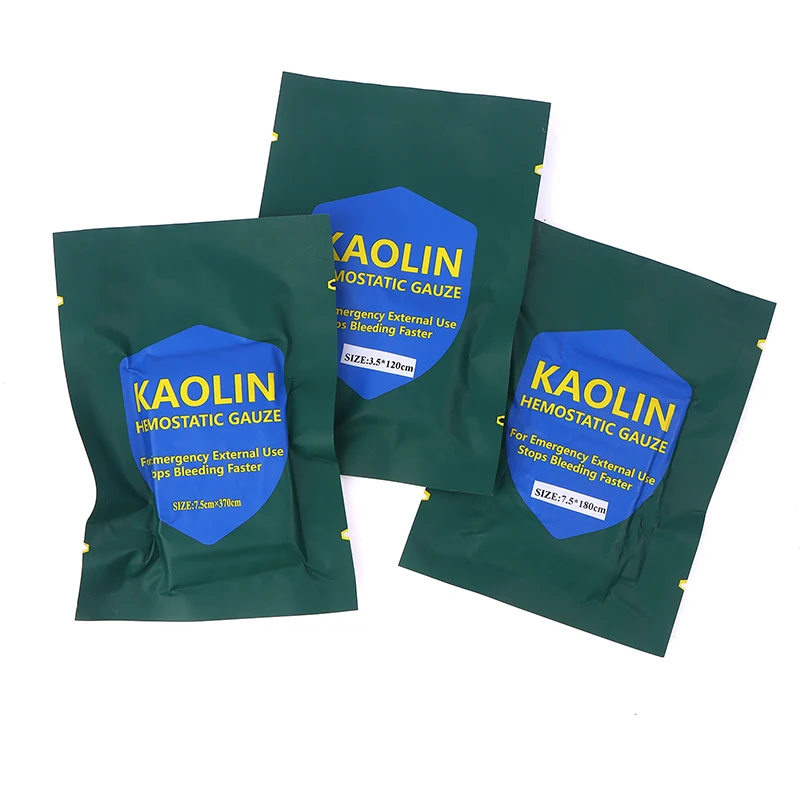 Hemostatic Kaolin Gauze Combat Emergency Trauma Soluble For Ifak Tactical Military First Aid Kit Medical Wound Dressing