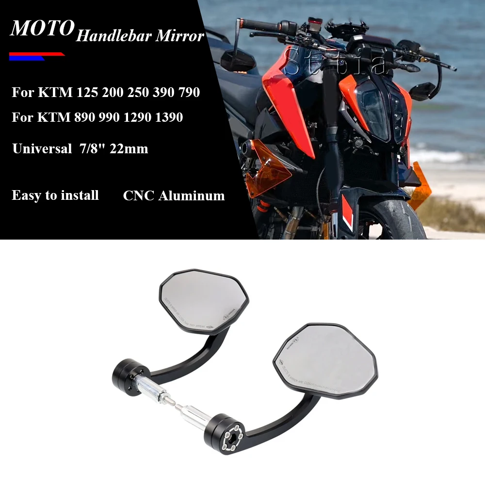 Para KTM DUKE Super Duke R espejo final de barra de motocicleta 7/8 "22mm espejo retrovisor de manillar