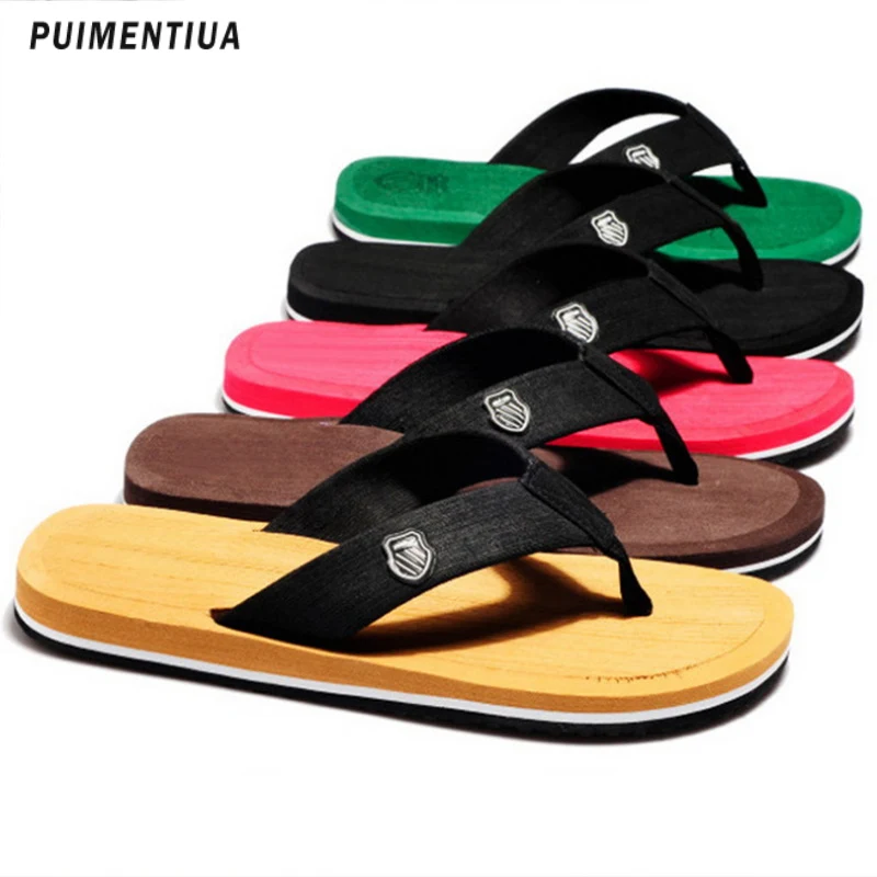 Men Summer Flip Flops Beach Sandals Anti-Slip Casual Shoes Slippers with flip flops summer slippers summer sandals beach shoes