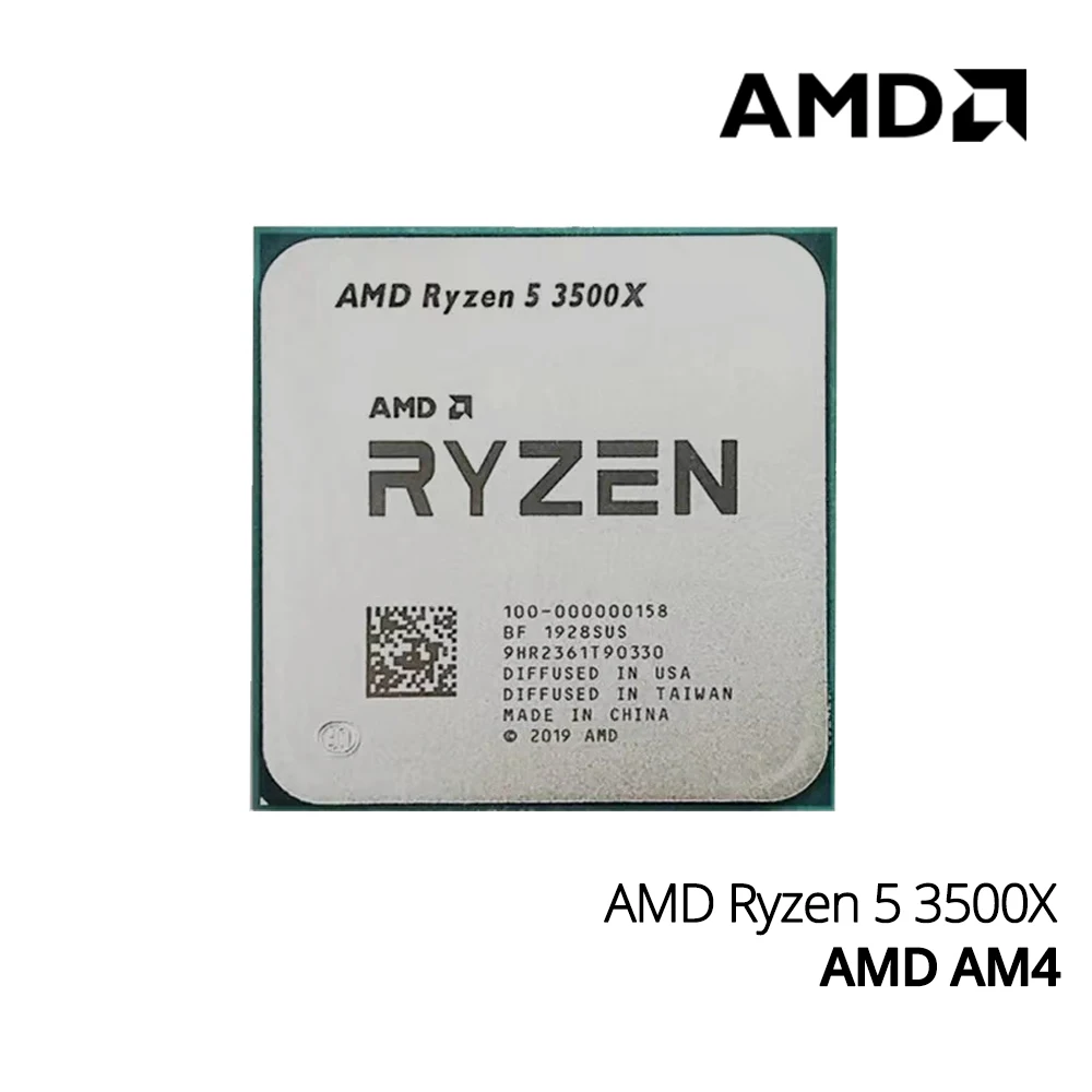 Amd-CPUプロセッサー,5 3500x r5 3500x 3.6 ghz,6コア,6スレッド,cpuプロセッサ,7nm,65w,l3 =  32m,100-000000158,socket am4