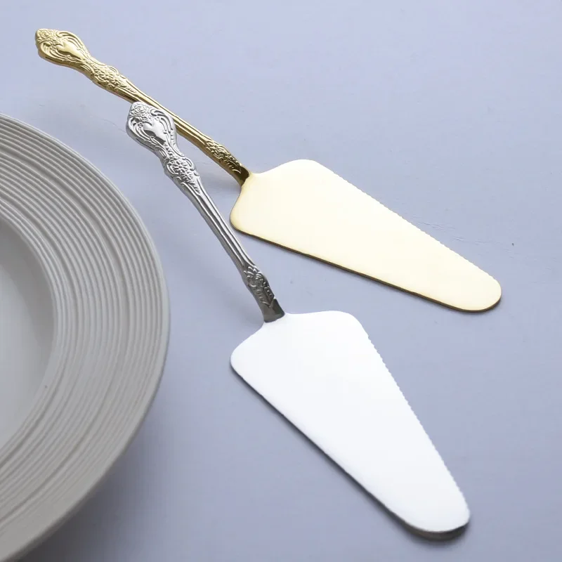 Gold Cake Shovel Spatula Baking Pastry Tools Wedding Cake Serve Party Decorating Shovel Restaurant Silverware