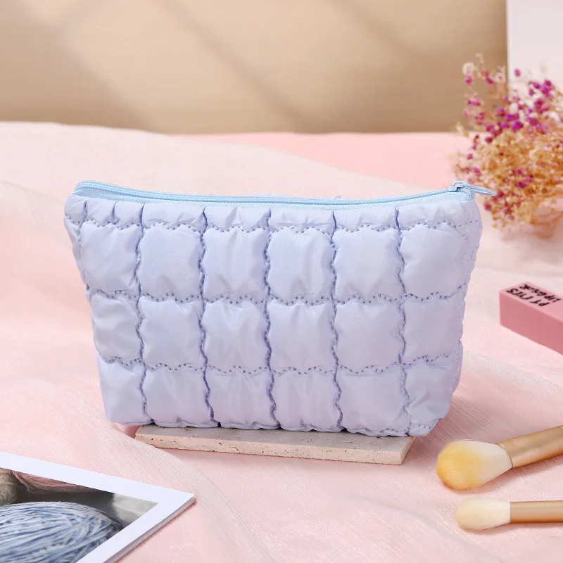 ตัวเลือกสินค้า แฟชั่นผู้หญิง Bubble เครื่องสําอางค์กระเป๋าถือ Travel Organizer Cloud แต่งหน้าลิปสติกผ้าฝ้ายกระเป๋าแฟชั่นกระเป๋าซิปขนาดใหญ่