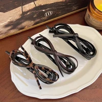 Large Size Twisted Hair Clip PU Bow Barrettes Plastic Hairpin Sweet Daily Headwear Women's Hair Accessories - Image 3