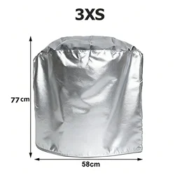 Universal Heavy Duty Waterproof BBQ Grill Cover - Round, Windproof, Tear Resistant Outdoor Protector (Silver77x58cm)