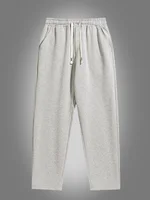 Men's solid color straight leg jogging pants, suitable for casual sports such as running, gym, and outdoor activities