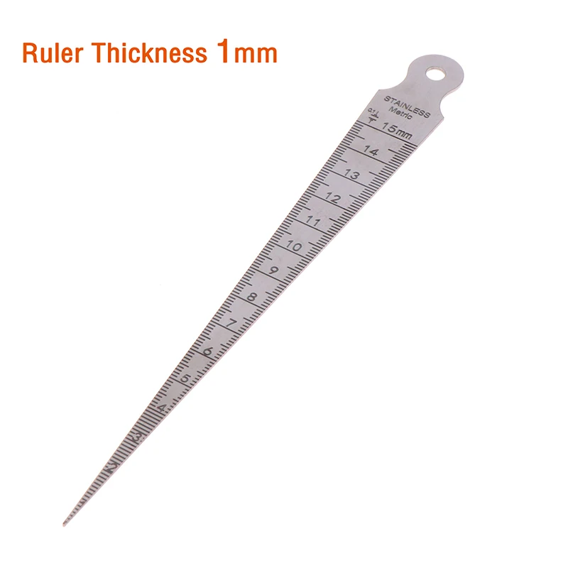핫핫핫세일 1PC 1-15mm 스테인레스 스틸 테이퍼 게이지 필러 내경 눈금자 테이퍼 조리개 스케일용 구멍 측정 도구