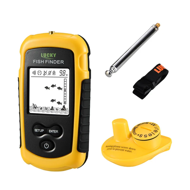 Fish Finder LUCKY FFCW1108-1&FFW1108-1 Portable Echo Sounder 120M Wireless operating range Ocean River Wireless Fish Finder