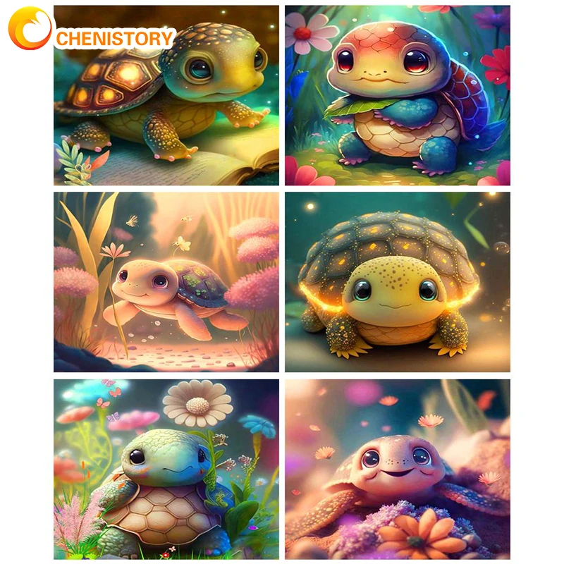 

CHENISTORY 60x75cm Painting By Numbers Kits Animals Canvas Painting Sea Turtle Pictures By Numbers Adults Crafts Home Decor