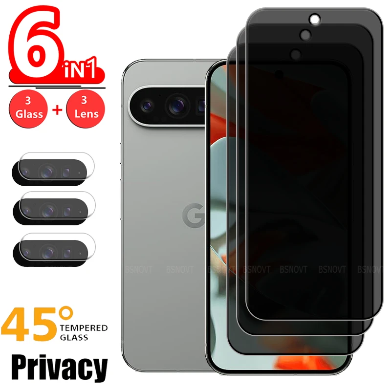 6-in-1 Anti-Spy Privacy Glass Screen Protector