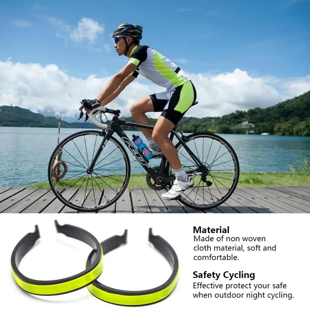 Description Picture 5 of item2Pcs Cycling Reflective Trouser Clips Safety Strips Outdoor Cycling Ankle Leg Bike High Visibility Bicycle Pants Windproof Clip