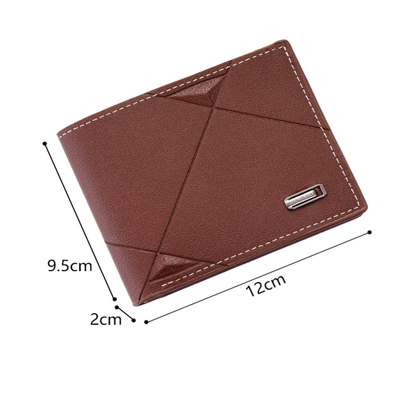 Cartera corta multitarjeta para hombre, monedero informal de moda, billetera fina de tres pliegues, Horizontal, suave, PU, novedad