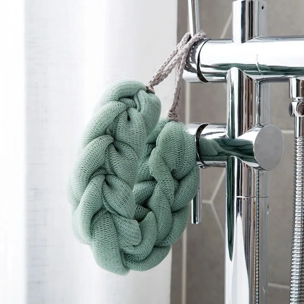 Exfoliating Shower Scrubber Flower Mesh Shoulder Long Sponge Body Back Bath Sponge Wash Brush