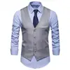 2020 New Men's Classic Formal Business Plus Size Men Solid Color Suit Vest Single Breasted Business Waistcoat Waistcoat 5