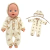 43cm Doll Outfits for 17-18inch Baby New Born Suit 18 Inch Girl Doll Bear Jumpsuit with Hat Clothes Set Accessories Holiday Gift 1